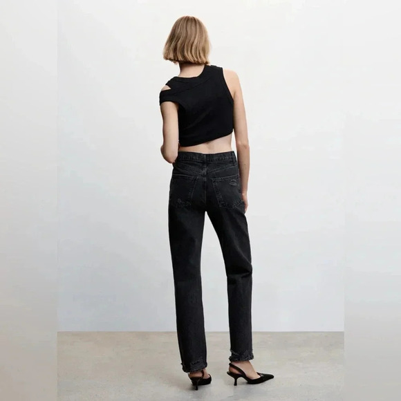 Mango ripped high-rise straight jeans NWT - Picture 3 of 7